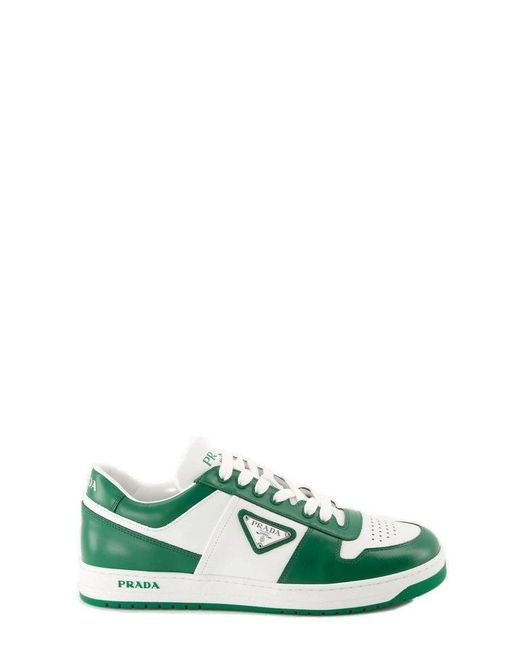 Prada Green Downtown Lace-up Sneakers for men