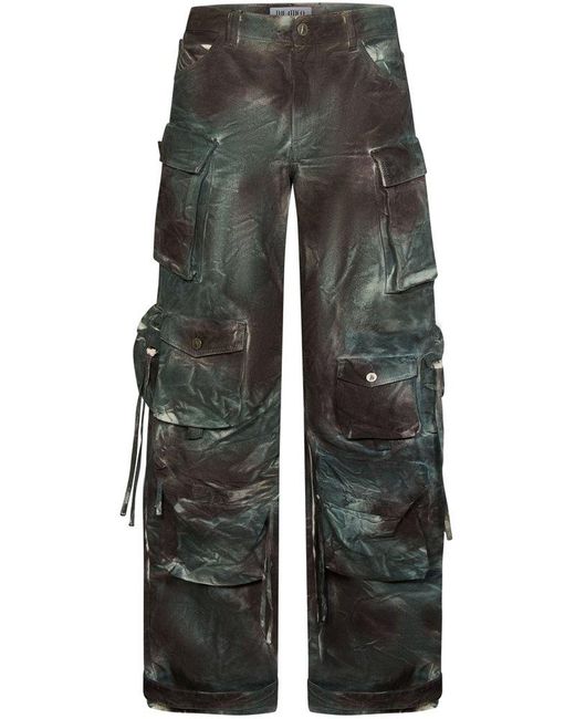 The Attico Gray Camouflage Cargo Jeans