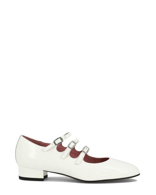 CAREL PARIS White Ariana Mary Jane Flats