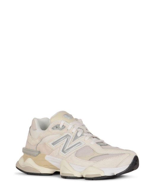 New Balance White 9060 Lace-Up Sneakers for men