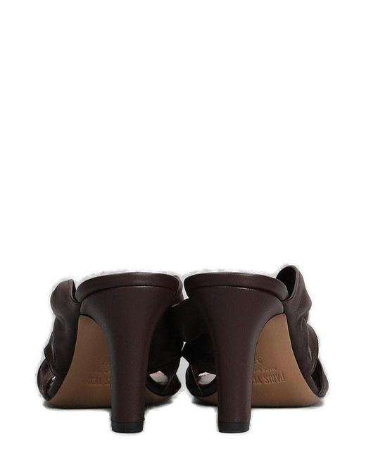 Paris Texas Black Maria Ruched Mules
