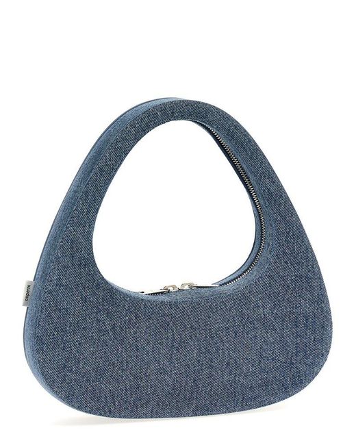 Coperni Blue Swipe Zipped Denim Tote Bag
