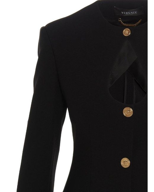 Versace Black Medusa Cut-out Blazer Jacket