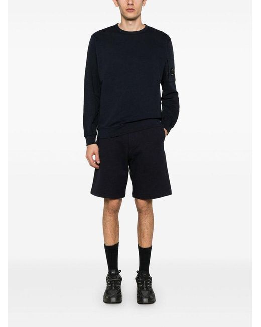 C P Company Blue Crew Neck Sweater for men