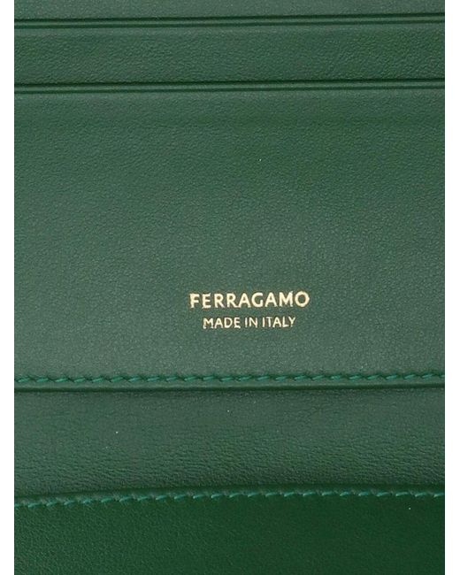 Ferragamo Green Hug Card Holder
