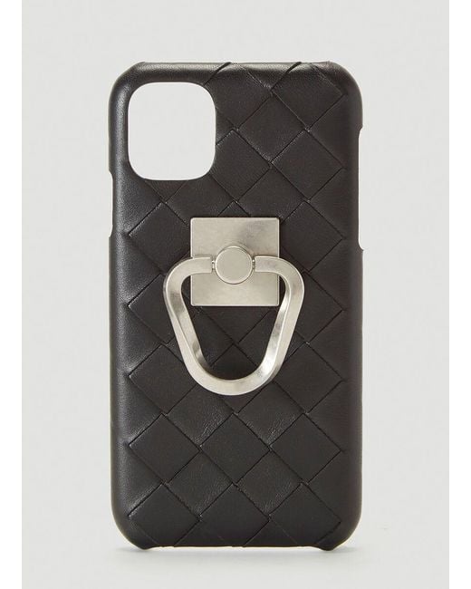 Bottega Veneta Black Woven Leather Iphone 11 Case