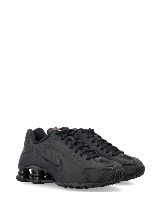 Nike Black Shox R4 Lace-Up Sneakers