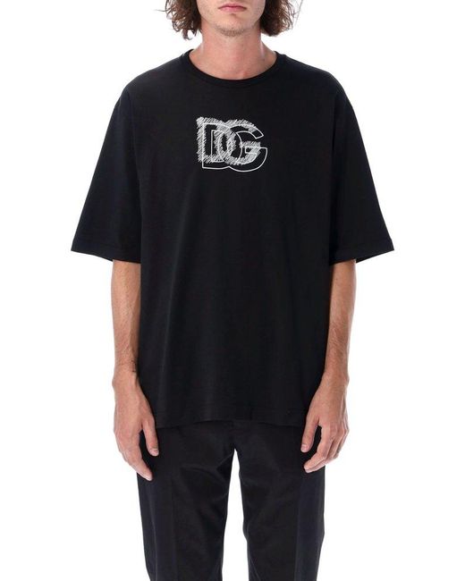 Dolce & Gabbana Cotton Dg Logo Embroidery T-shirts in Black for Men ...