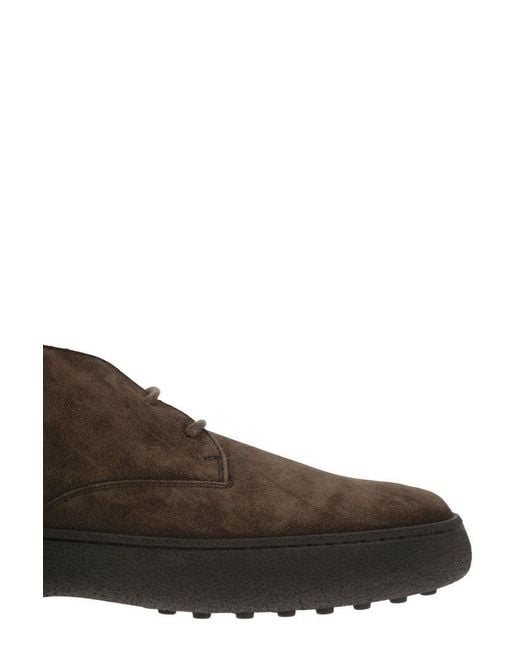 Tod's Brown W. G. Heritage Lace-Up Desert Boots for men