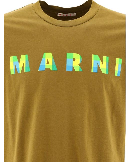 Marni Green "Gingham" T-Shirt for men