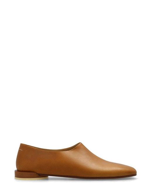 MM6 by Maison Martin Margiela Brown Square Toe Loafers for men