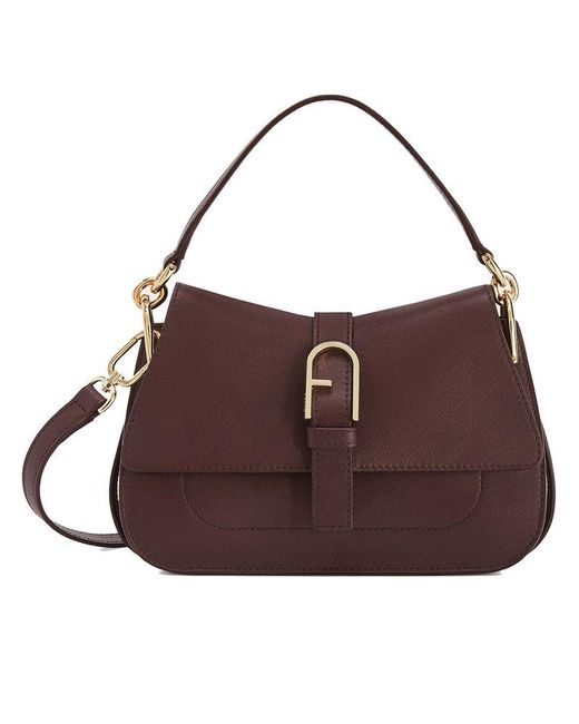 Furla Flow Mini Top Handle Bag in Brown Lyst
