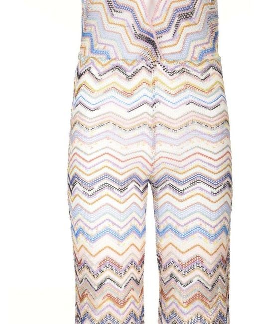 Missoni White Knitted Viscose Jumpsuit