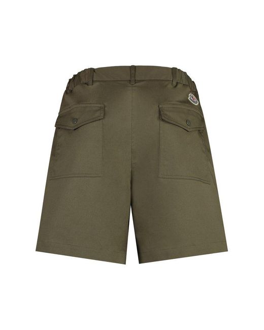 Moncler Green Logo Patch Bermuda Shorts for men