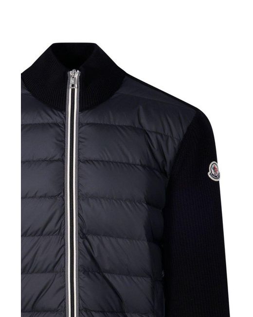 Moncler Black Cardigan With Down Insert for men