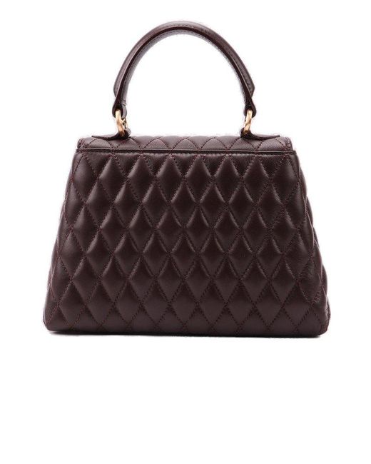 Ballantyne Brown Diamond Quilted Tote Bag