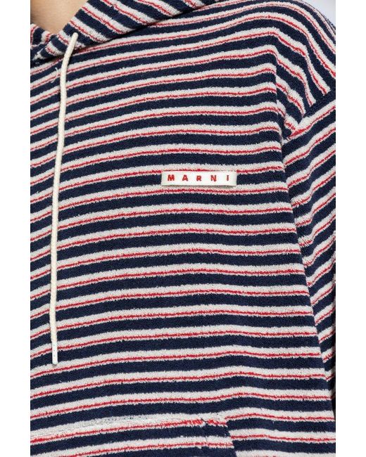 Marni Red Striped Hoodie for men