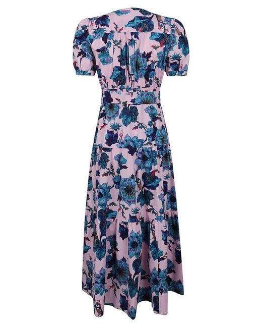 Diane von Furstenberg Blue Frankie Floral-print Midi Dress