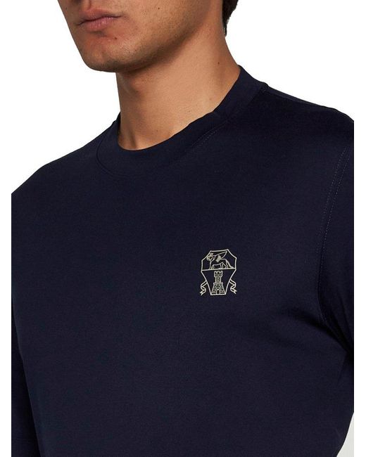 Brunello Cucinelli Blue T-shirts And Polos for men