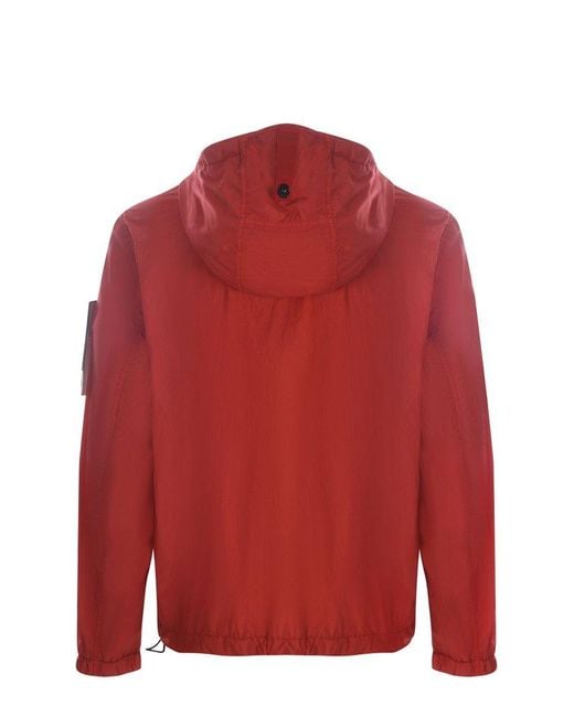 Stone Island Red Logo Patch Sleeved Jacket for men