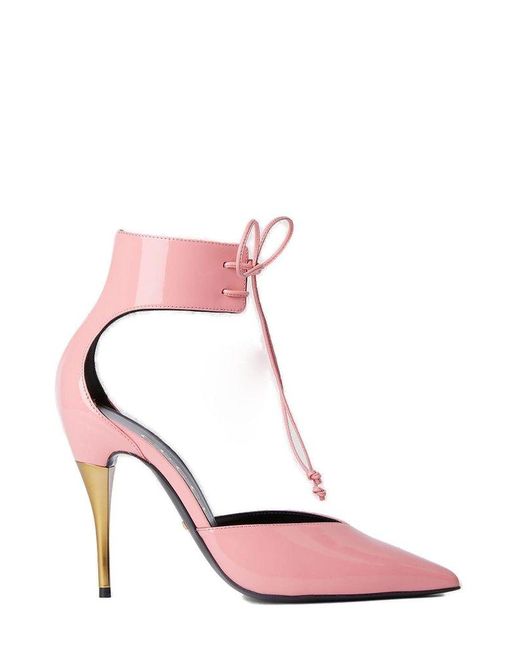 Gucci Laceup Ankle Pumps in Pink Lyst