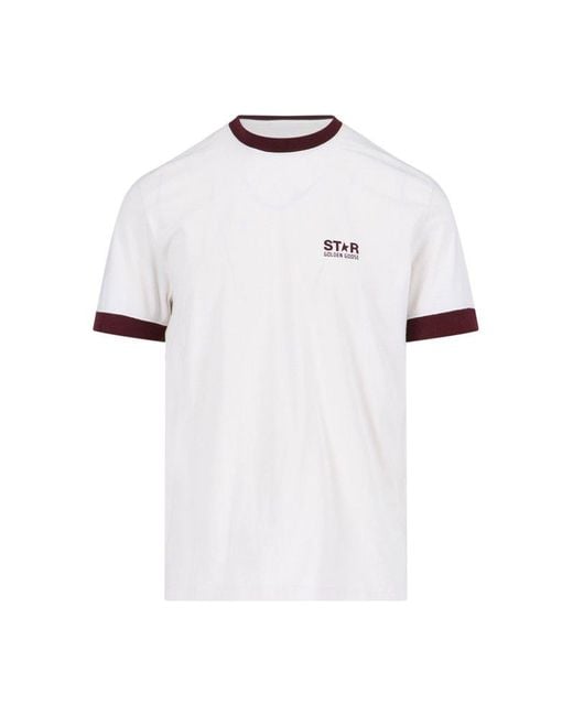 Golden Goose Deluxe Brand White T-Shirt With Logo for men