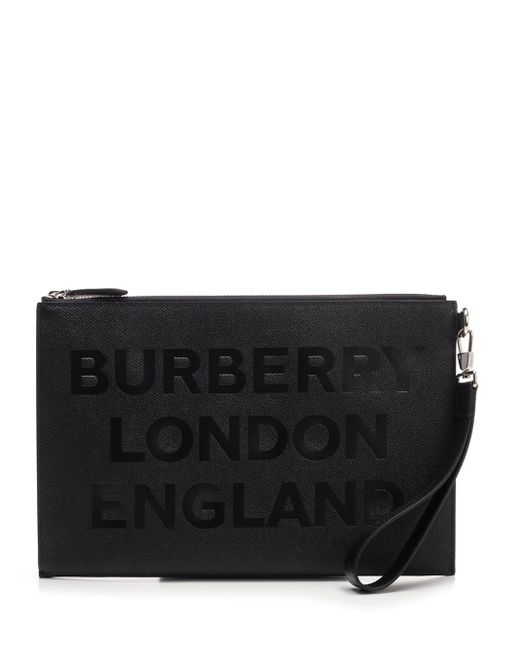 Burberry Black Leather Pouch for men
