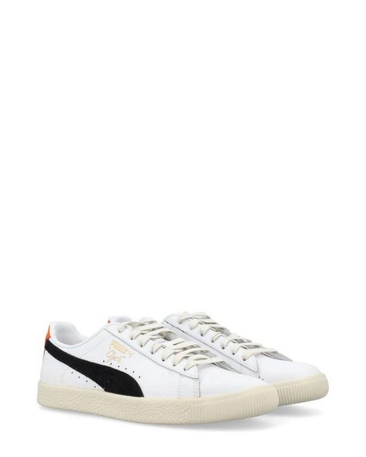 PUMA White Clyde Base Lace-up Sneakers