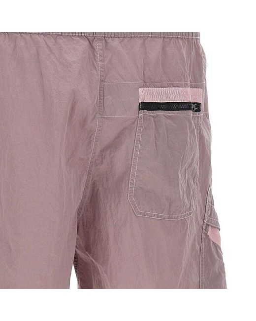 Stone Island Purple Iridescent Nylon Shorts for men