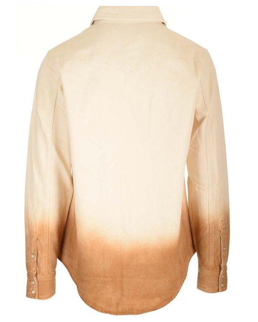 Alanui Natural Denim Overshirt With Dip-Dye Effect for men