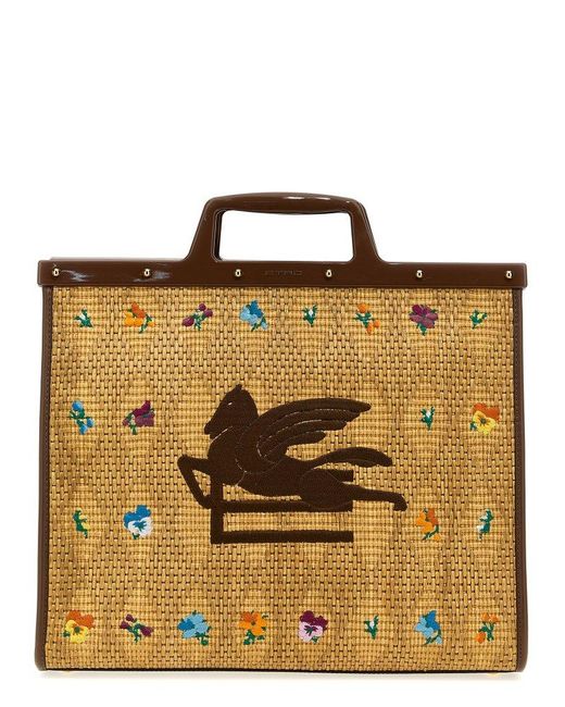 Etro Brown 'Love Trotter' Large Shopping Bag