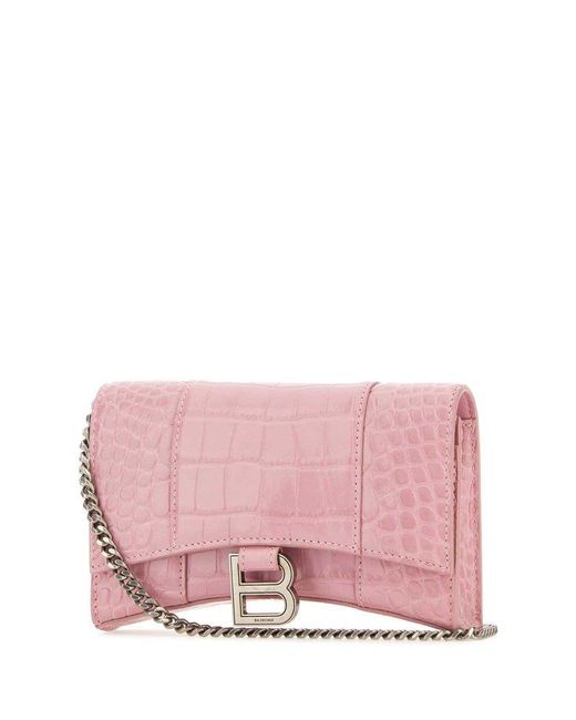 Balenciaga Pastel Pink Leather Hourglass Wallet