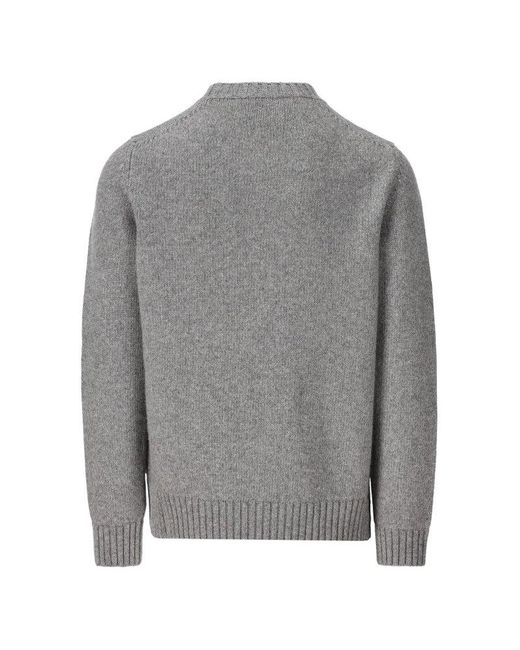 Prada Ribbed Knit Sweater in Gray for Men Lyst