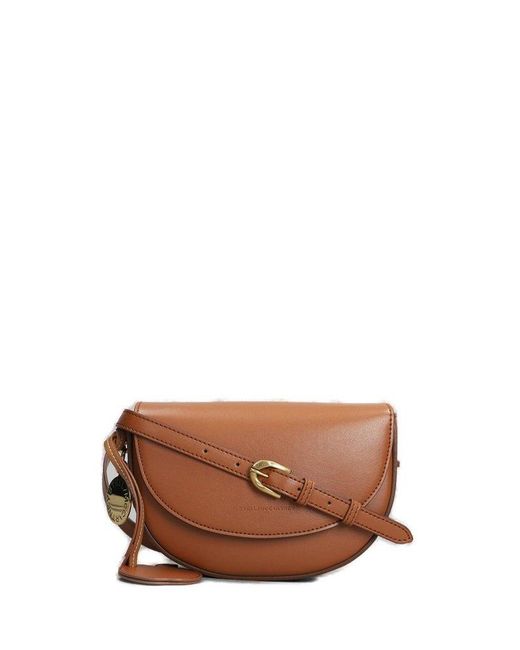 Stella McCartney Brown Frayme Whipstitch Small Shoulder Bag