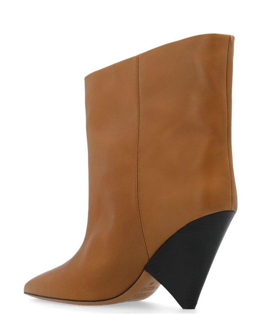 Isabel Marant Brown Miyao Heeled Ankle Boots