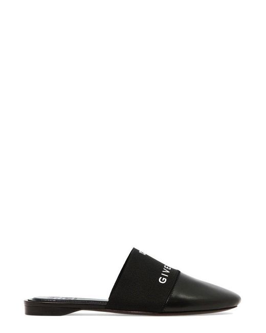 Givenchy Black Logo Printed Slip-on Mules