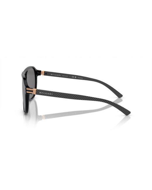 BVLGARI Gray Aviator Frame Sunglasses for men