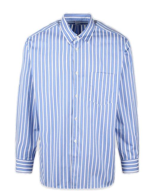 Comme des Garçons Blue Striped Long Sleeve Shirt for men