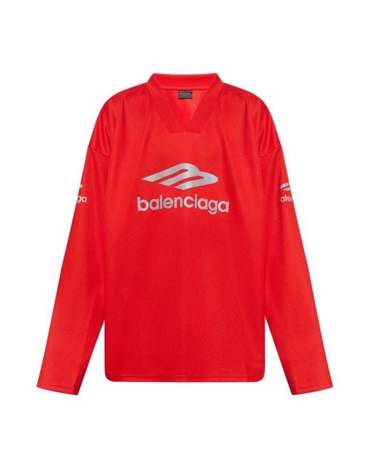 Balenciaga Red 'skiwear' Collection T-shirt With Long Sleeves, for men