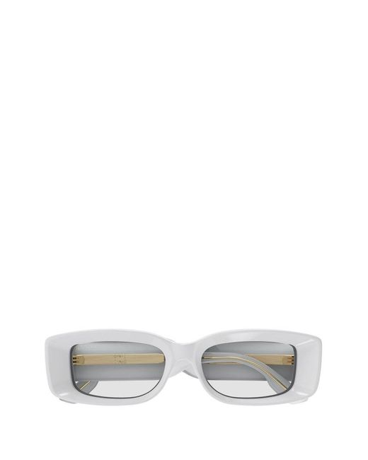 Gucci White Rectangular-frame Sunglases