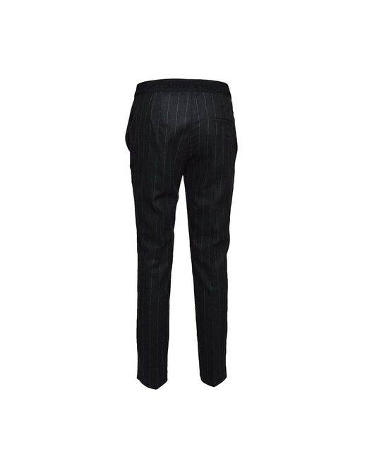 Versace Black Pinstriped Mid-waisted Trousers