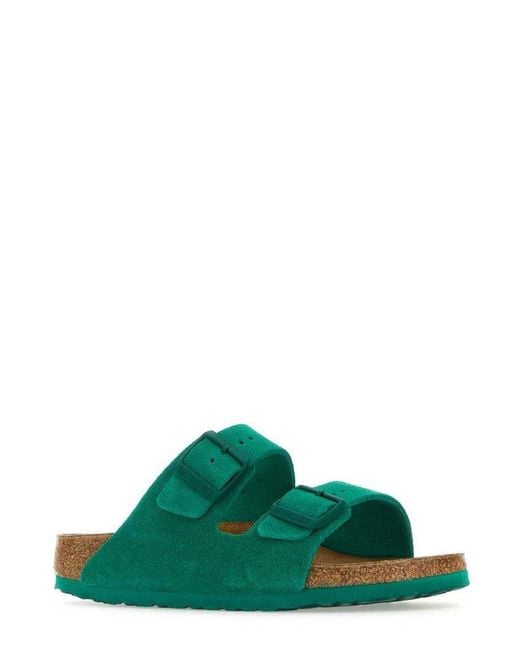 Birkenstock Green Arizona Double-buckled Slip-on Sandals