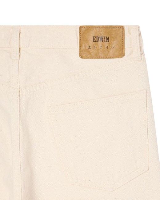 Edwin White Button Fly Jeans for men