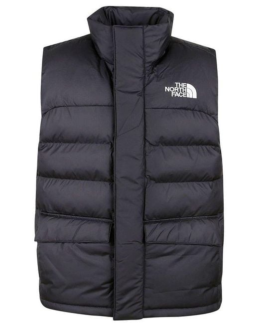 The North Face Logo Printed Quilted Vest in Blue for Men Lyst