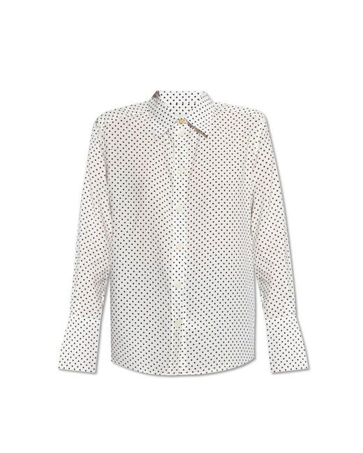 Paul Smith White Shirt With Dotted Pattern,