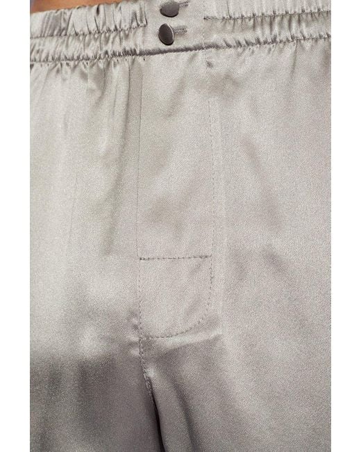 Dolce & Gabbana Gray Elastic Waist Satin Shorts for men