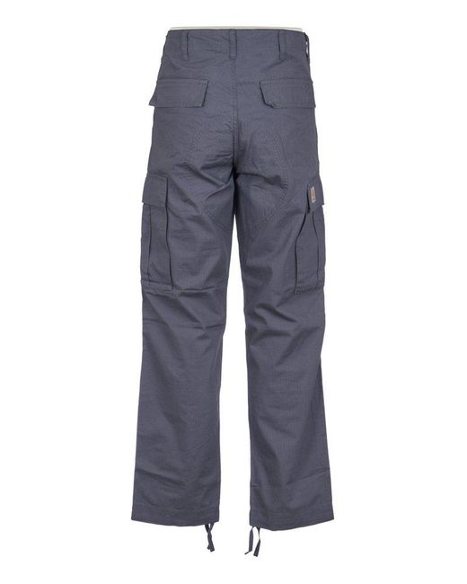 Carhartt Blue Cargo Buttoned Trousers for men