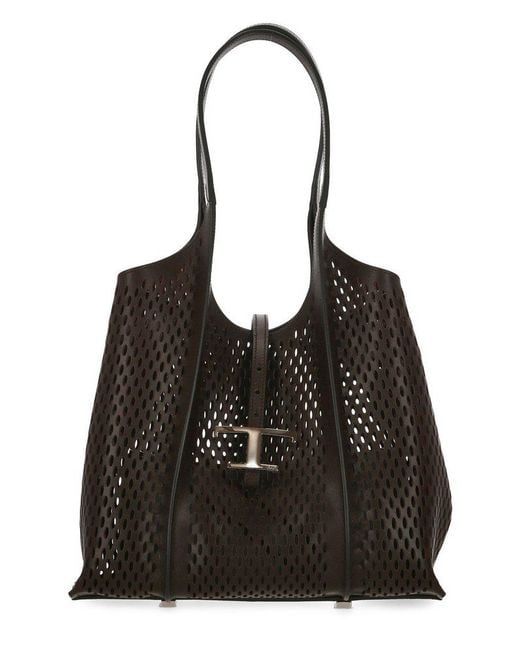 Tod's Black Medium T Timeless Top Handle Bag
