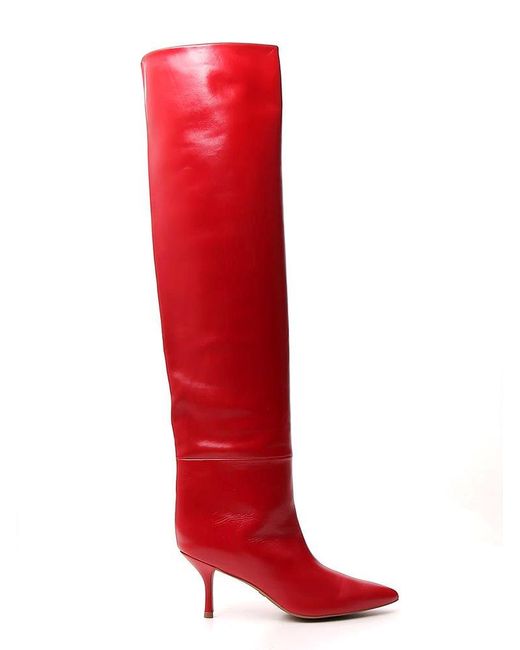 Stuart Weitzman Leather Millie Knee Length Boots in Red - Lyst