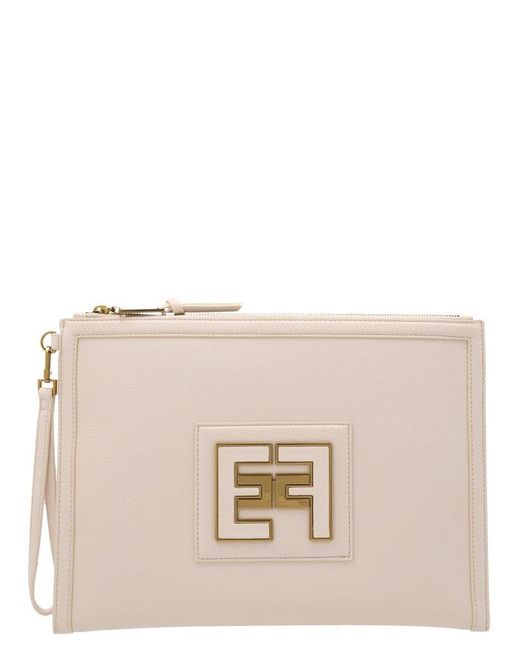 Elisabetta Franchi Poliester Clutch in White Womens Bags Clutches and evening bags 
